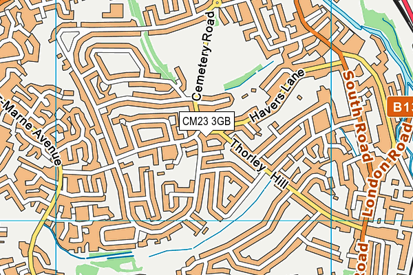CM23 3GB map - OS VectorMap District (Ordnance Survey)