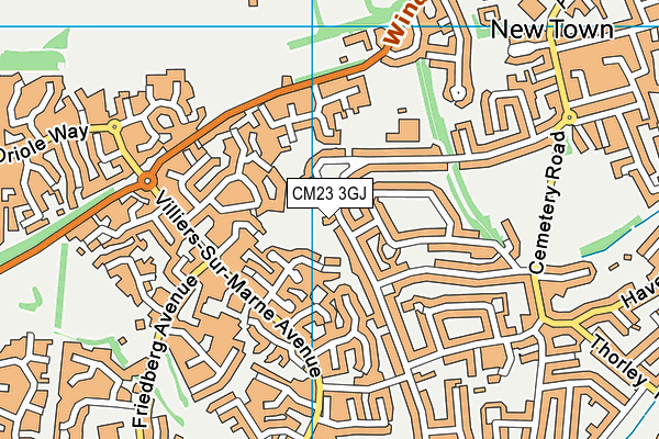 CM23 3GJ map - OS VectorMap District (Ordnance Survey)