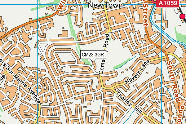 CM23 3GR map - OS VectorMap District (Ordnance Survey)