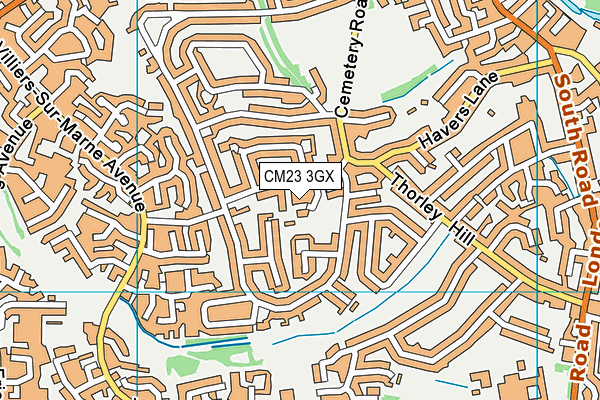 CM23 3GX map - OS VectorMap District (Ordnance Survey)