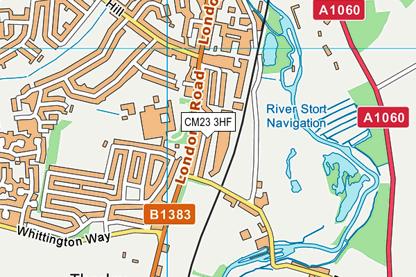 CM23 3HF map - OS VectorMap District (Ordnance Survey)