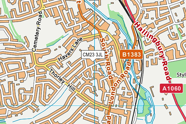 CM23 3JL map - OS VectorMap District (Ordnance Survey)