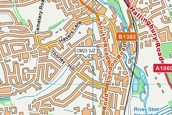 CM23 3JZ map - OS VectorMap District (Ordnance Survey)