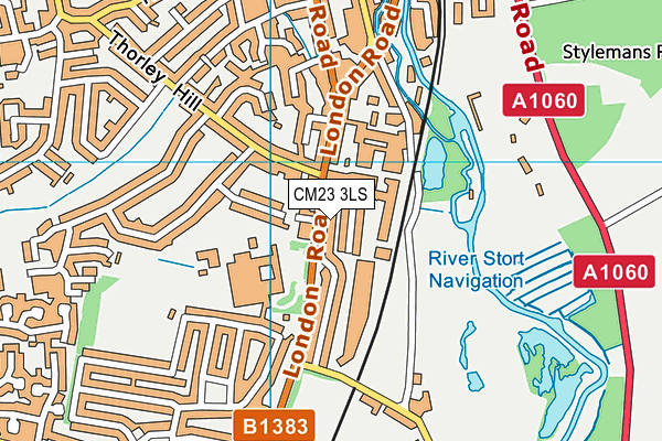 CM23 3LS map - OS VectorMap District (Ordnance Survey)