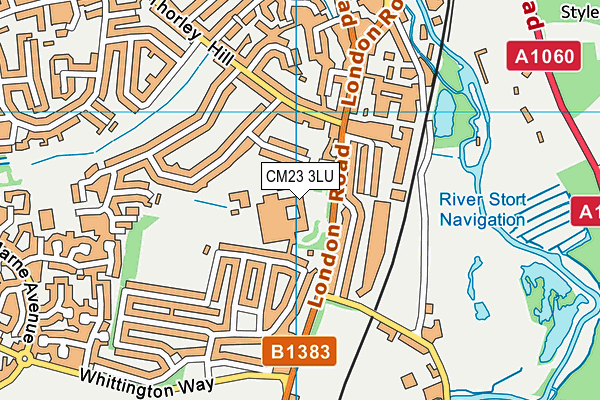 The Bishop's Stortford High School map (CM23 3LU) - OS VectorMap District (Ordnance Survey)