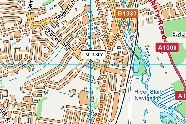 CM23 3LY map - OS VectorMap District (Ordnance Survey)