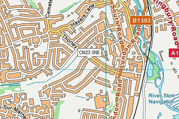 CM23 3NE map - OS VectorMap District (Ordnance Survey)
