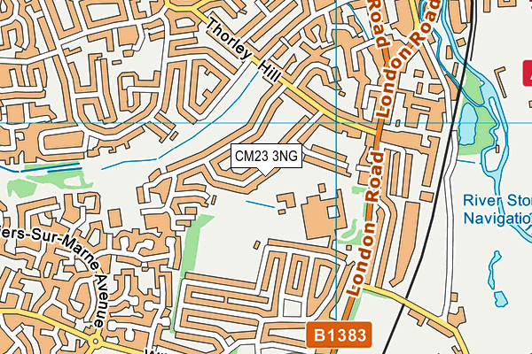 CM23 3NG map - OS VectorMap District (Ordnance Survey)