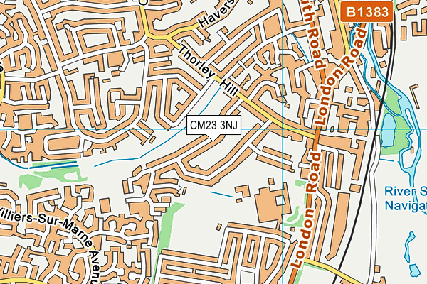 CM23 3NJ map - OS VectorMap District (Ordnance Survey)