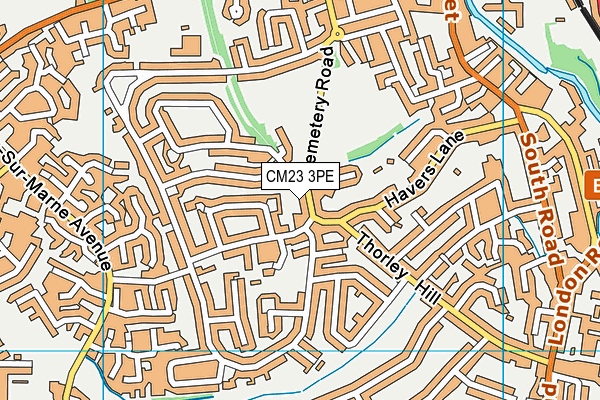 CM23 3PE map - OS VectorMap District (Ordnance Survey)