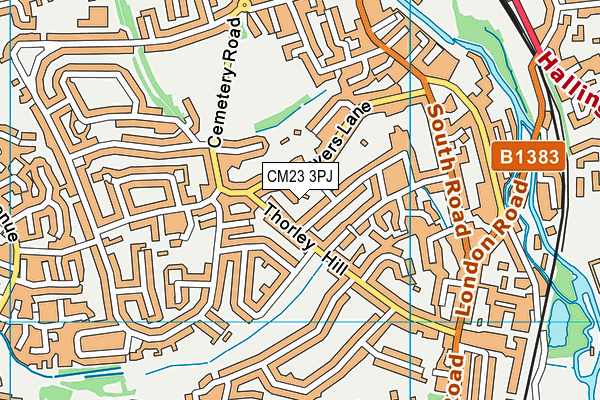 CM23 3PJ map - OS VectorMap District (Ordnance Survey)