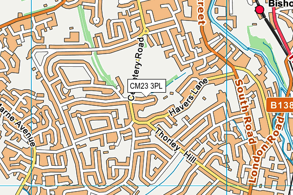 CM23 3PL map - OS VectorMap District (Ordnance Survey)