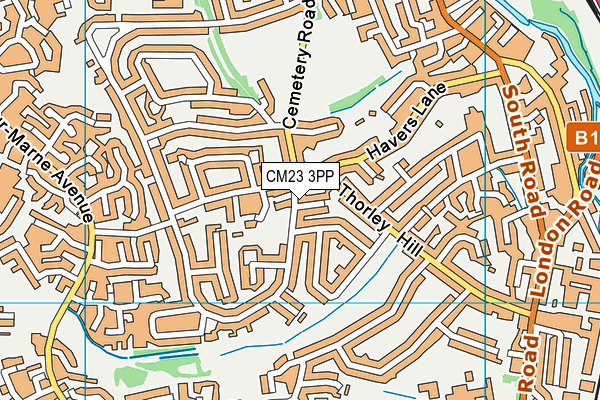 CM23 3PP map - OS VectorMap District (Ordnance Survey)