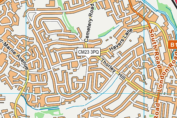 CM23 3PQ map - OS VectorMap District (Ordnance Survey)