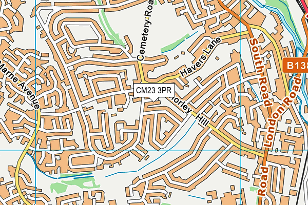 CM23 3PR map - OS VectorMap District (Ordnance Survey)