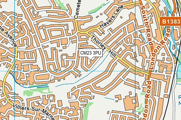 CM23 3PU map - OS VectorMap District (Ordnance Survey)