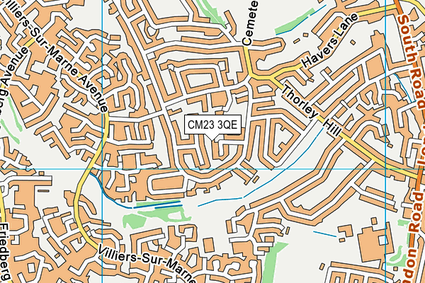 CM23 3QE map - OS VectorMap District (Ordnance Survey)
