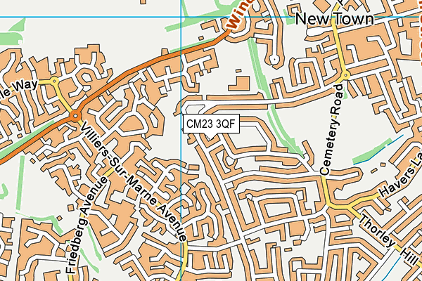 CM23 3QF map - OS VectorMap District (Ordnance Survey)