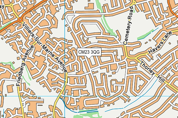 CM23 3QG map - OS VectorMap District (Ordnance Survey)