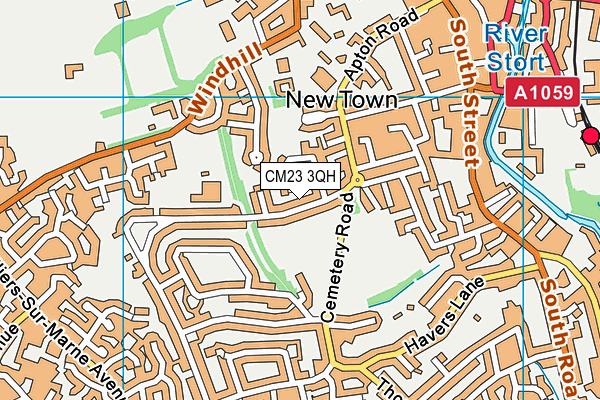 CM23 3QH map - OS VectorMap District (Ordnance Survey)