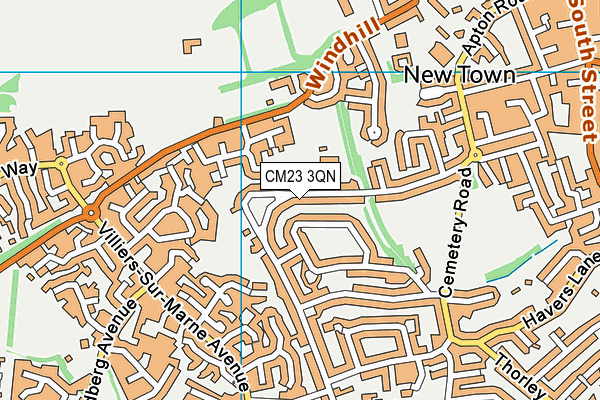 CM23 3QN map - OS VectorMap District (Ordnance Survey)