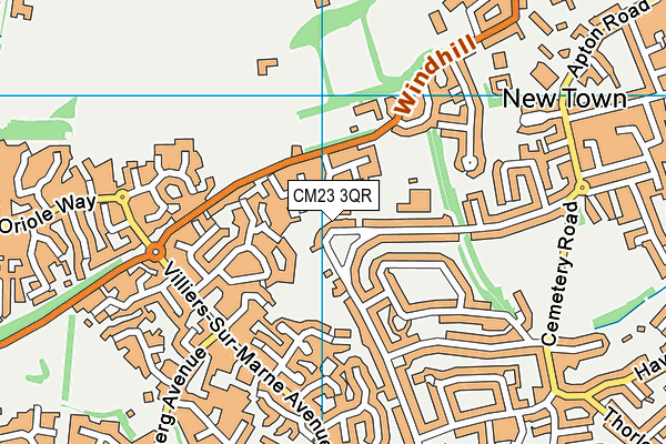 CM23 3QR map - OS VectorMap District (Ordnance Survey)
