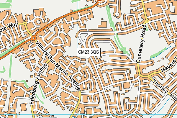 CM23 3QS map - OS VectorMap District (Ordnance Survey)