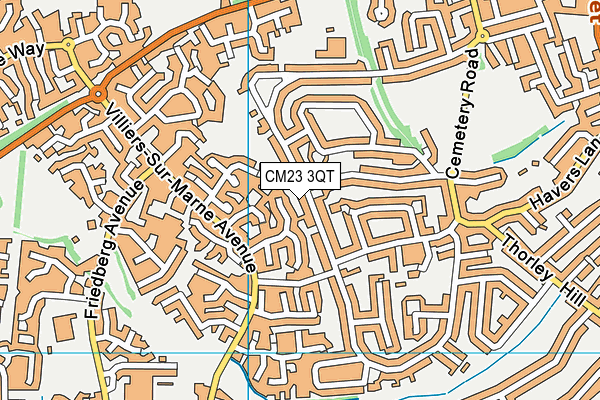 CM23 3QT map - OS VectorMap District (Ordnance Survey)