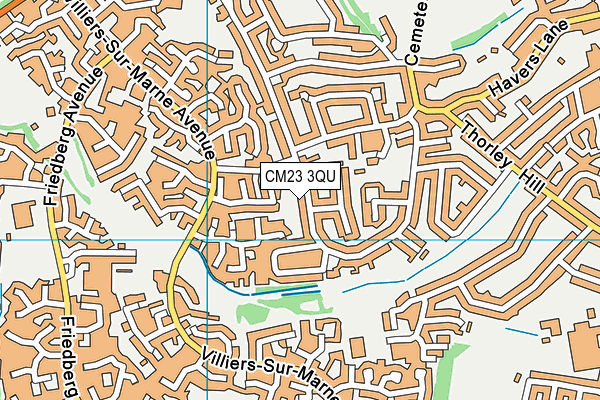 CM23 3QU map - OS VectorMap District (Ordnance Survey)