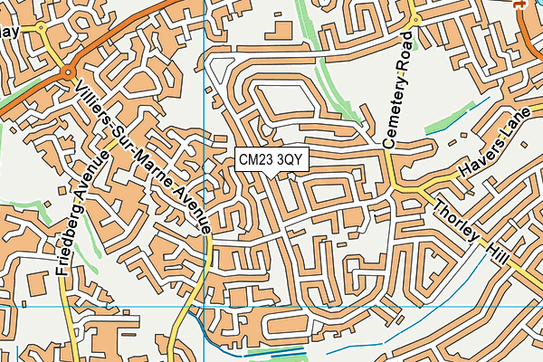 CM23 3QY map - OS VectorMap District (Ordnance Survey)