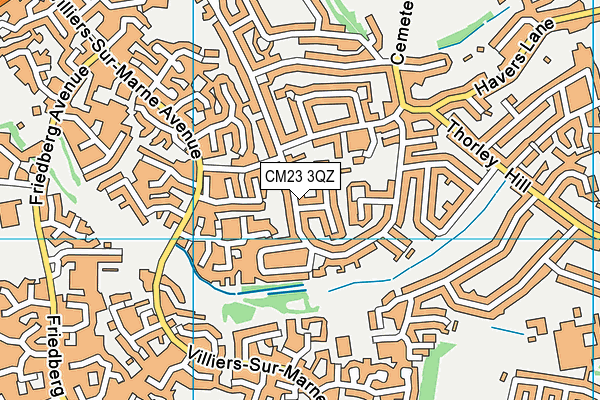 CM23 3QZ map - OS VectorMap District (Ordnance Survey)