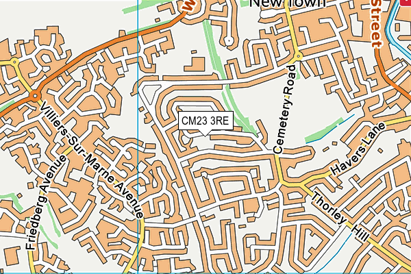 CM23 3RE map - OS VectorMap District (Ordnance Survey)