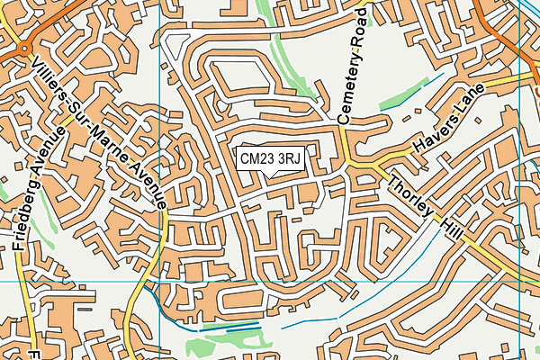 CM23 3RJ map - OS VectorMap District (Ordnance Survey)