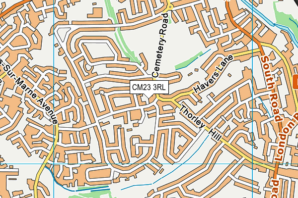 CM23 3RL map - OS VectorMap District (Ordnance Survey)