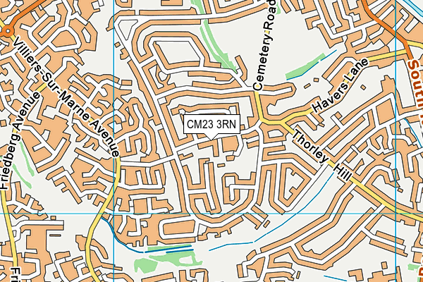 CM23 3RN map - OS VectorMap District (Ordnance Survey)