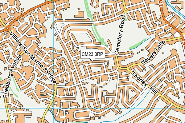 CM23 3RP map - OS VectorMap District (Ordnance Survey)