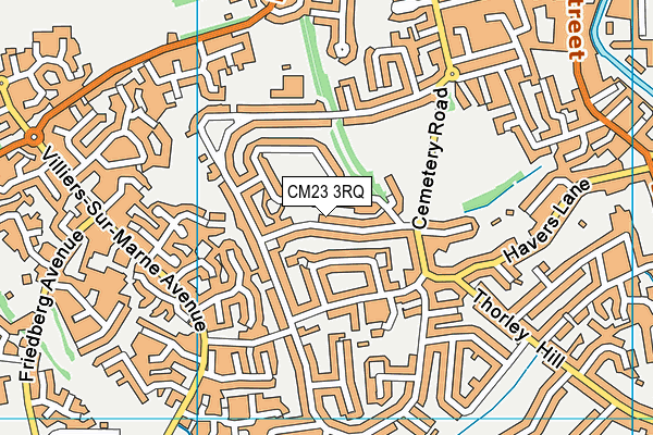 CM23 3RQ map - OS VectorMap District (Ordnance Survey)
