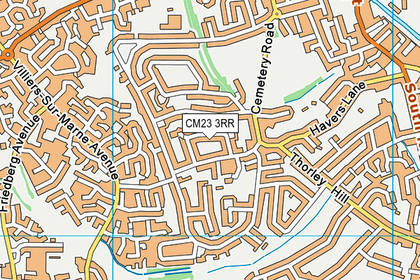 CM23 3RR map - OS VectorMap District (Ordnance Survey)