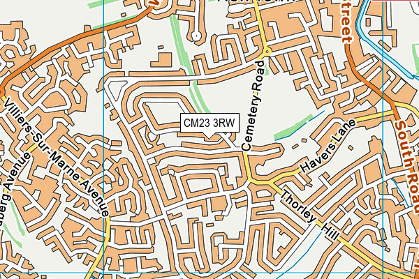 CM23 3RW map - OS VectorMap District (Ordnance Survey)