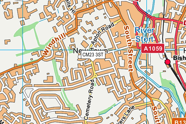 CM23 3ST map - OS VectorMap District (Ordnance Survey)