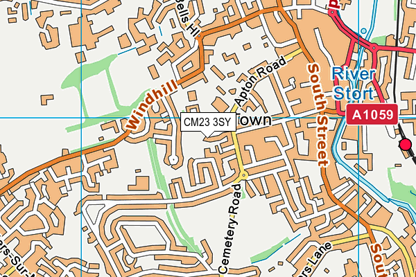 CM23 3SY map - OS VectorMap District (Ordnance Survey)