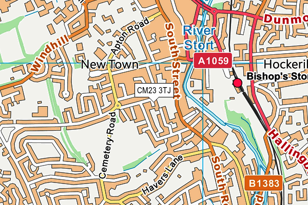 CM23 3TJ map - OS VectorMap District (Ordnance Survey)