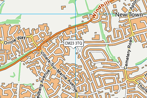 CM23 3TQ map - OS VectorMap District (Ordnance Survey)