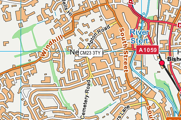 CM23 3TY map - OS VectorMap District (Ordnance Survey)