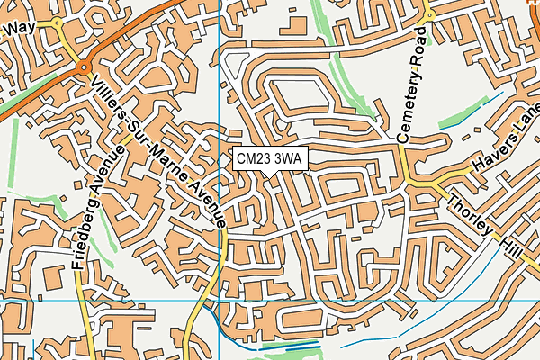 CM23 3WA map - OS VectorMap District (Ordnance Survey)