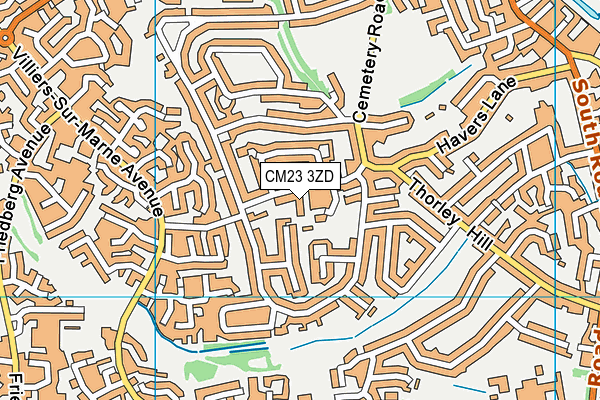 CM23 3ZD map - OS VectorMap District (Ordnance Survey)