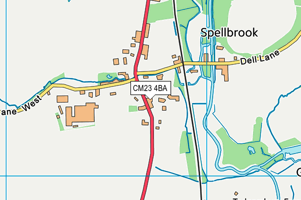 Spellbrook CofE Primary School map (CM23 4BA) - OS VectorMap District (Ordnance Survey)
