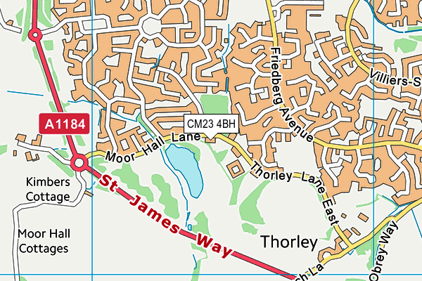 Thorley Cricket Club map (CM23 4BH) - OS VectorMap District (Ordnance Survey)