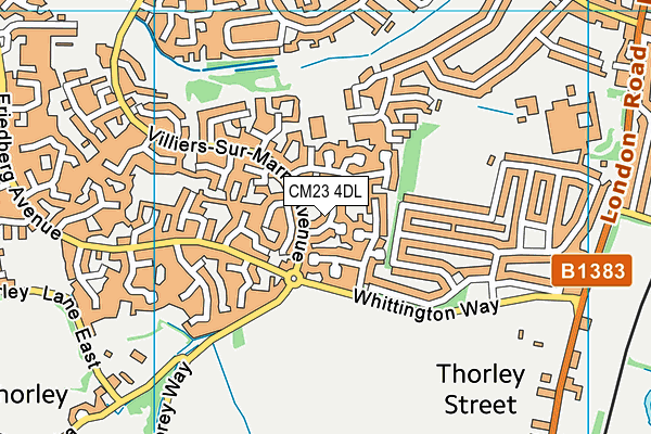 CM23 4DL map - OS VectorMap District (Ordnance Survey)