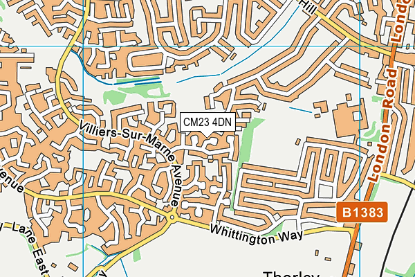 CM23 4DN map - OS VectorMap District (Ordnance Survey)